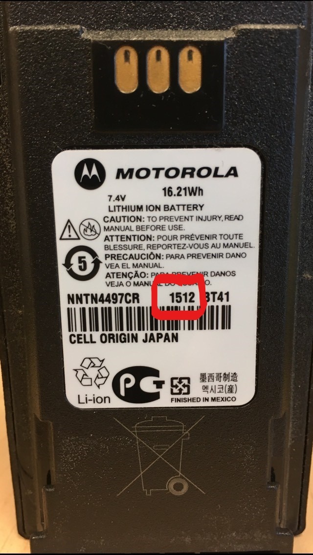 Twoway Radio Battery Date Codes